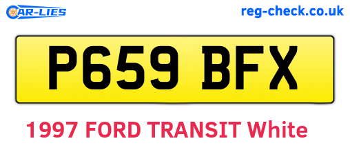 P659BFX are the vehicle registration plates.