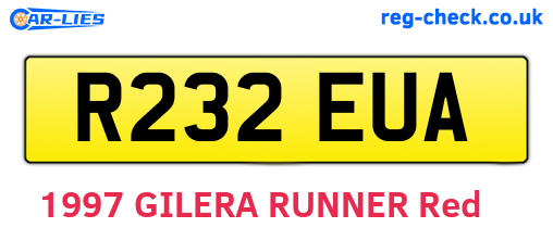 R232EUA are the vehicle registration plates.