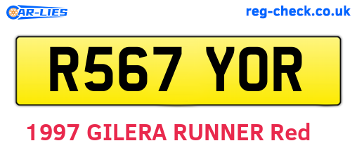 R567YOR are the vehicle registration plates.