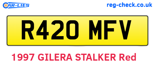 R420MFV are the vehicle registration plates.