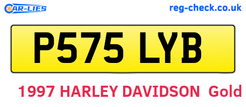 P575LYB are the vehicle registration plates.