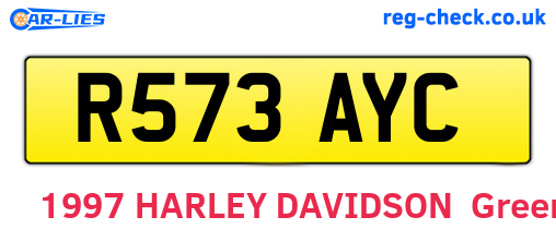 R573AYC are the vehicle registration plates.