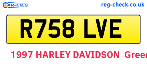 R758LVE are the vehicle registration plates.