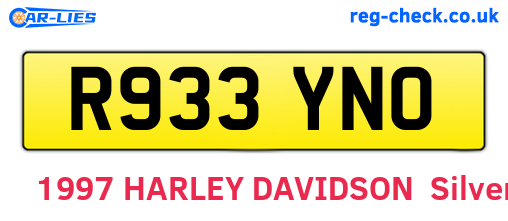R933YNO are the vehicle registration plates.
