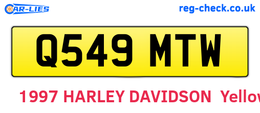 Q549MTW are the vehicle registration plates.