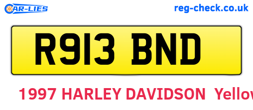 R913BND are the vehicle registration plates.