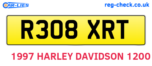 R308XRT are the vehicle registration plates.