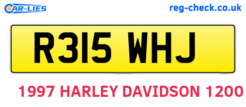 R315WHJ are the vehicle registration plates.
