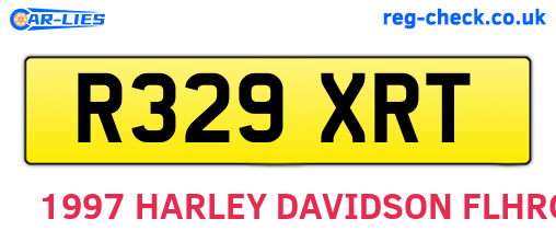 R329XRT are the vehicle registration plates.