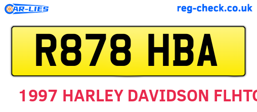 R878HBA are the vehicle registration plates.