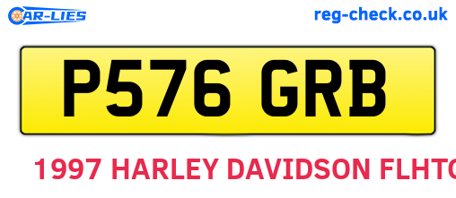 P576GRB are the vehicle registration plates.