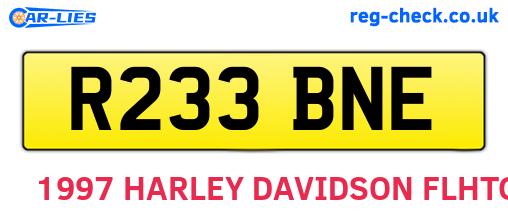 R233BNE are the vehicle registration plates.