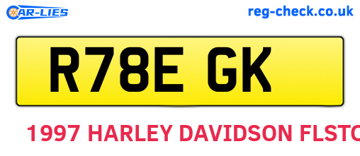 R78EGK are the vehicle registration plates.