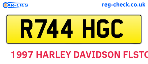 R744HGC are the vehicle registration plates.