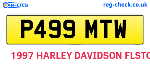 P499MTW are the vehicle registration plates.