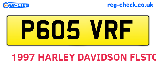 P605VRF are the vehicle registration plates.