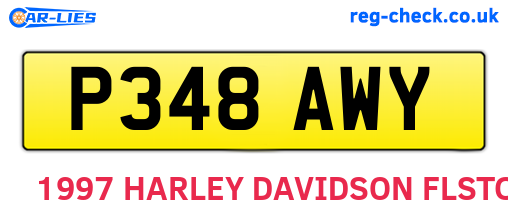 P348AWY are the vehicle registration plates.