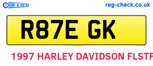 R87EGK are the vehicle registration plates.