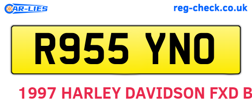 R955YNO are the vehicle registration plates.
