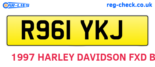 R961YKJ are the vehicle registration plates.