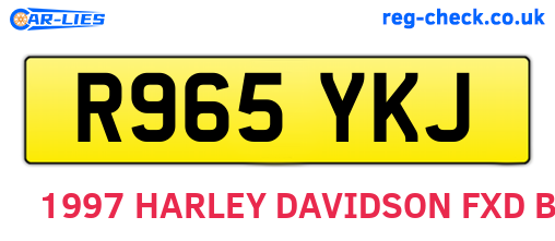 R965YKJ are the vehicle registration plates.