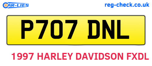 P707DNL are the vehicle registration plates.