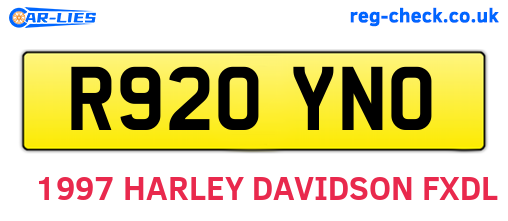 R920YNO are the vehicle registration plates.