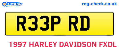 R33PRD are the vehicle registration plates.