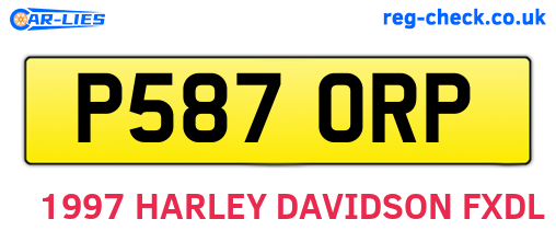 P587ORP are the vehicle registration plates.