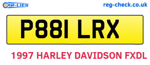 P881LRX are the vehicle registration plates.