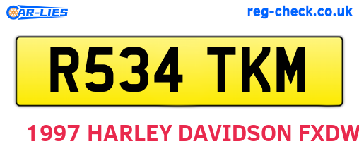 R534TKM are the vehicle registration plates.