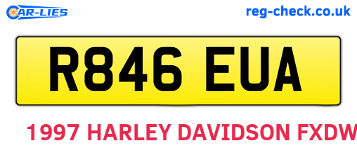 R846EUA are the vehicle registration plates.