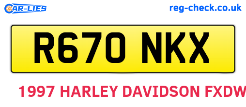 R670NKX are the vehicle registration plates.