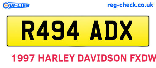 R494ADX are the vehicle registration plates.