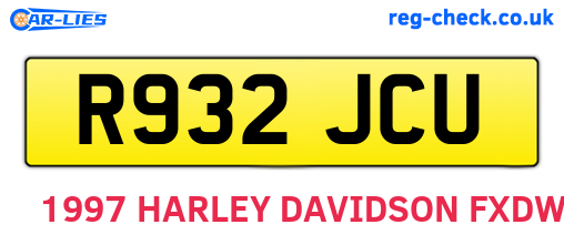 R932JCU are the vehicle registration plates.