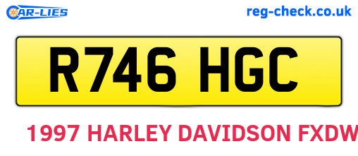 R746HGC are the vehicle registration plates.