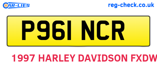 P961NCR are the vehicle registration plates.