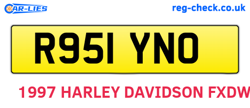 R951YNO are the vehicle registration plates.