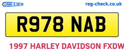 R978NAB are the vehicle registration plates.