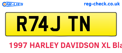 R74JTN are the vehicle registration plates.