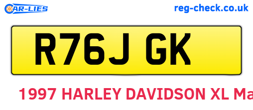 R76JGK are the vehicle registration plates.