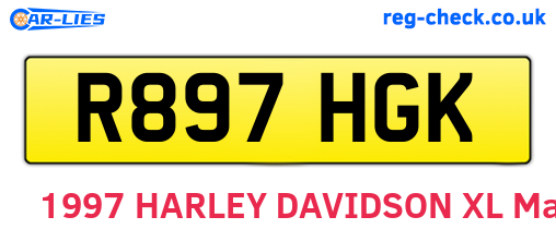R897HGK are the vehicle registration plates.