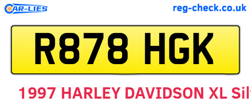 R878HGK are the vehicle registration plates.