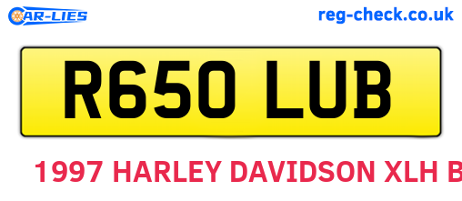 R650LUB are the vehicle registration plates.