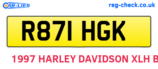 R871HGK are the vehicle registration plates.