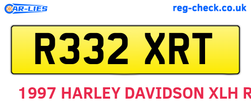 R332XRT are the vehicle registration plates.