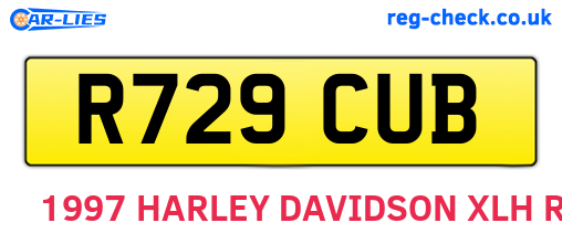 R729CUB are the vehicle registration plates.