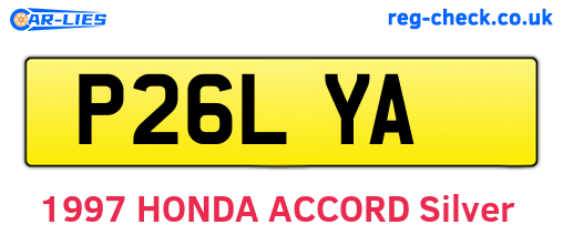 P26LYA are the vehicle registration plates.