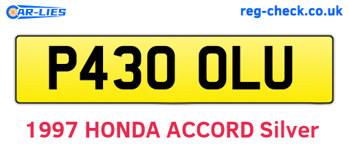 P430OLU are the vehicle registration plates.