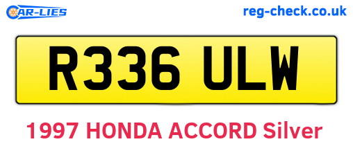 R336ULW are the vehicle registration plates.